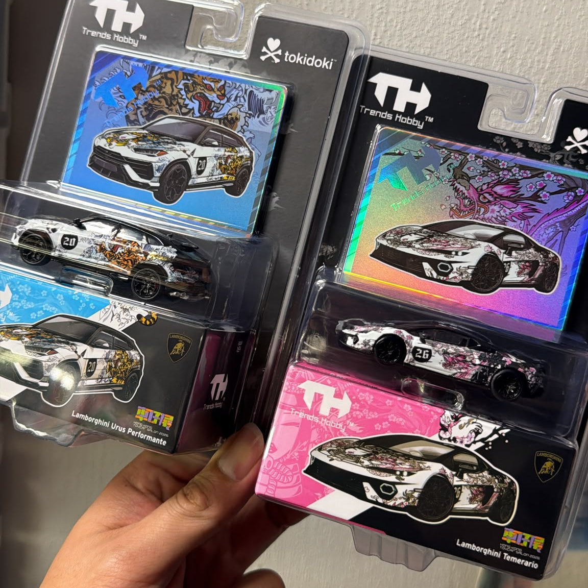 Trends Hobby x Hong Kong Toy Car Salon 2026 Exclusive Lamborghini Tokidoki 2-Car Set 1:64 Diecast