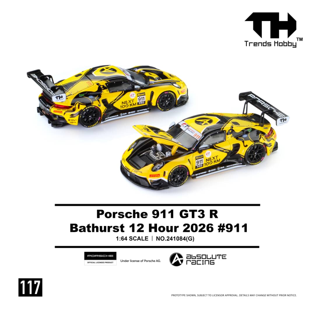 Trends Hobby TH 241084 Porsche 911 GT3 R Bathurst 12 Hour 2026 #911 1:64