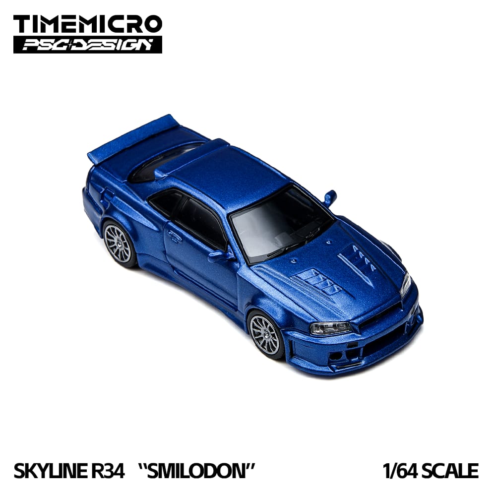Time Micro x PSG Design Skyline R34 Smilodon Blue - Rear View