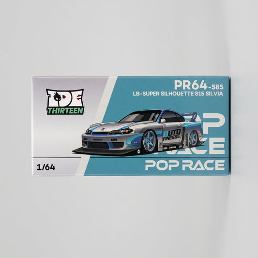 POP RACE PR640584 LB-Super Silhouette S15 White Blue IDE Dinner Car