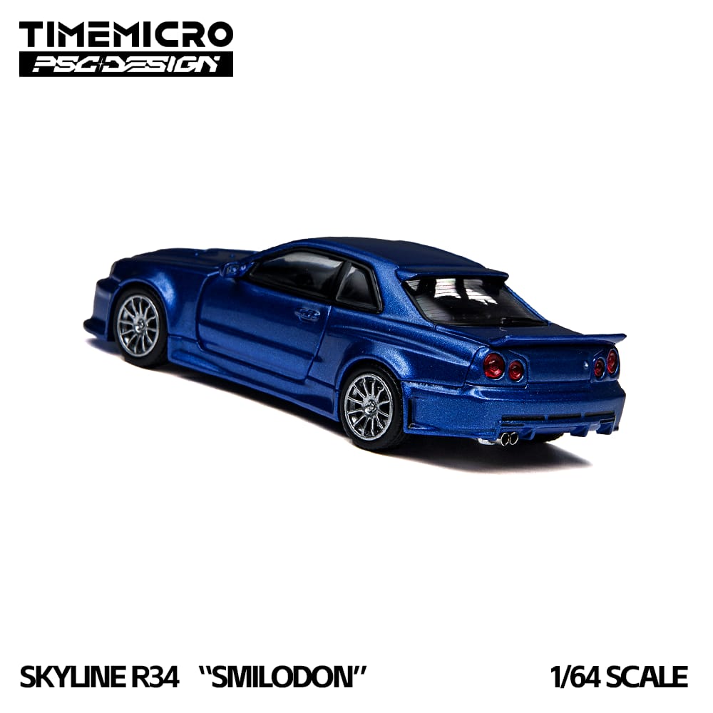 Time Micro x PSG Design Skyline R34 Smilodon Blue - Top Angle View