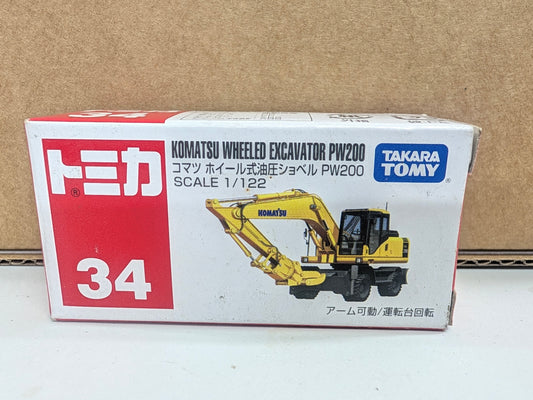 2011 Tomica #34 Komatsu Wheeled Excavator PW200