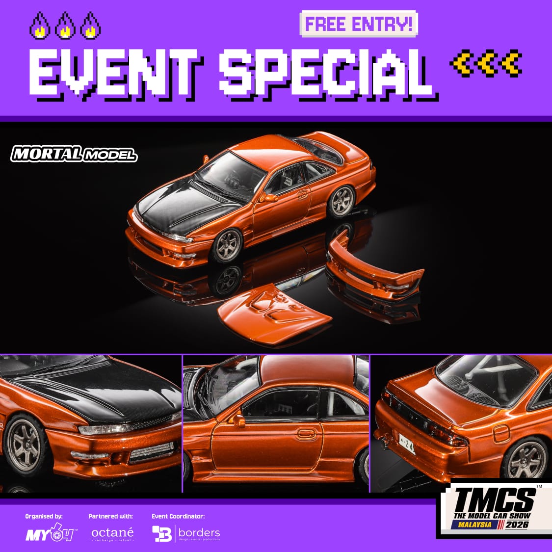 Mortal Model Nissan Silvia S14 Triple Threat Swappable Parts (TMCS 2026 Event Special)