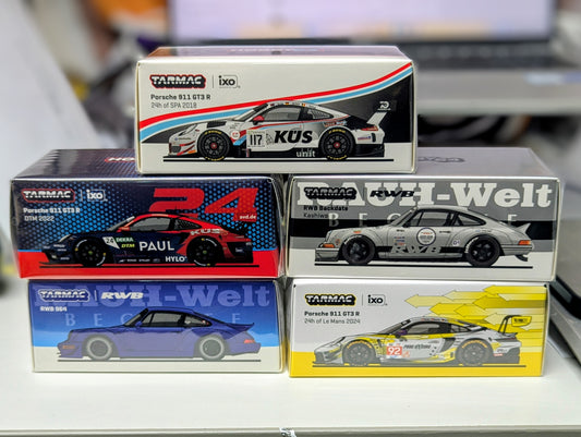 2026 Tarmac Works X Tawiwan 7-11 exclusive 1/64 Scale RWB & Porsche 911 GT3 R set
