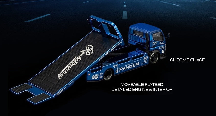 POP RACE PRE042 Pandem Fuso 300 Flatbed Transporter Blue Enigma Exclusive