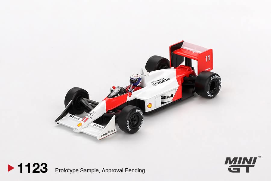 MINI GT #1123 ( MGT01123-BL ) McLaren MP4/4 #11 Alain Prost 1988 Japanese Grand Prix 2nd Place Bilster packaging