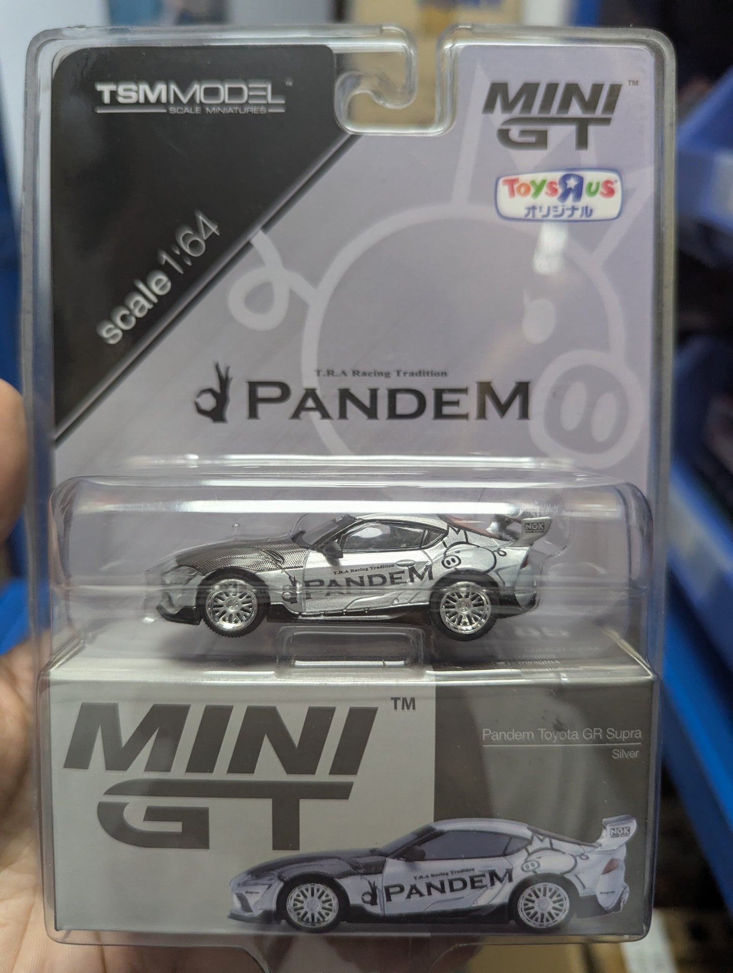 Mini GT Japan Toys R us Exclusive 1:64 Scale Pandem GR Supra (A90) Silver