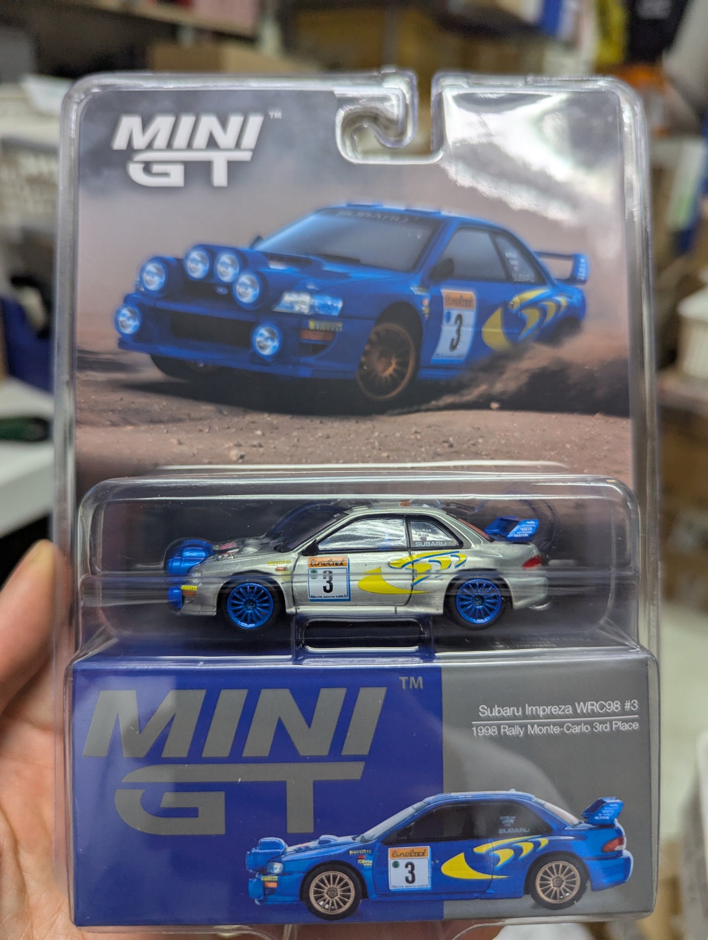 Mini GT #975 Subaru Impreza WRC98 1998 Rally Monte-Carlo 3rd Place #3 chase (Blister pack)