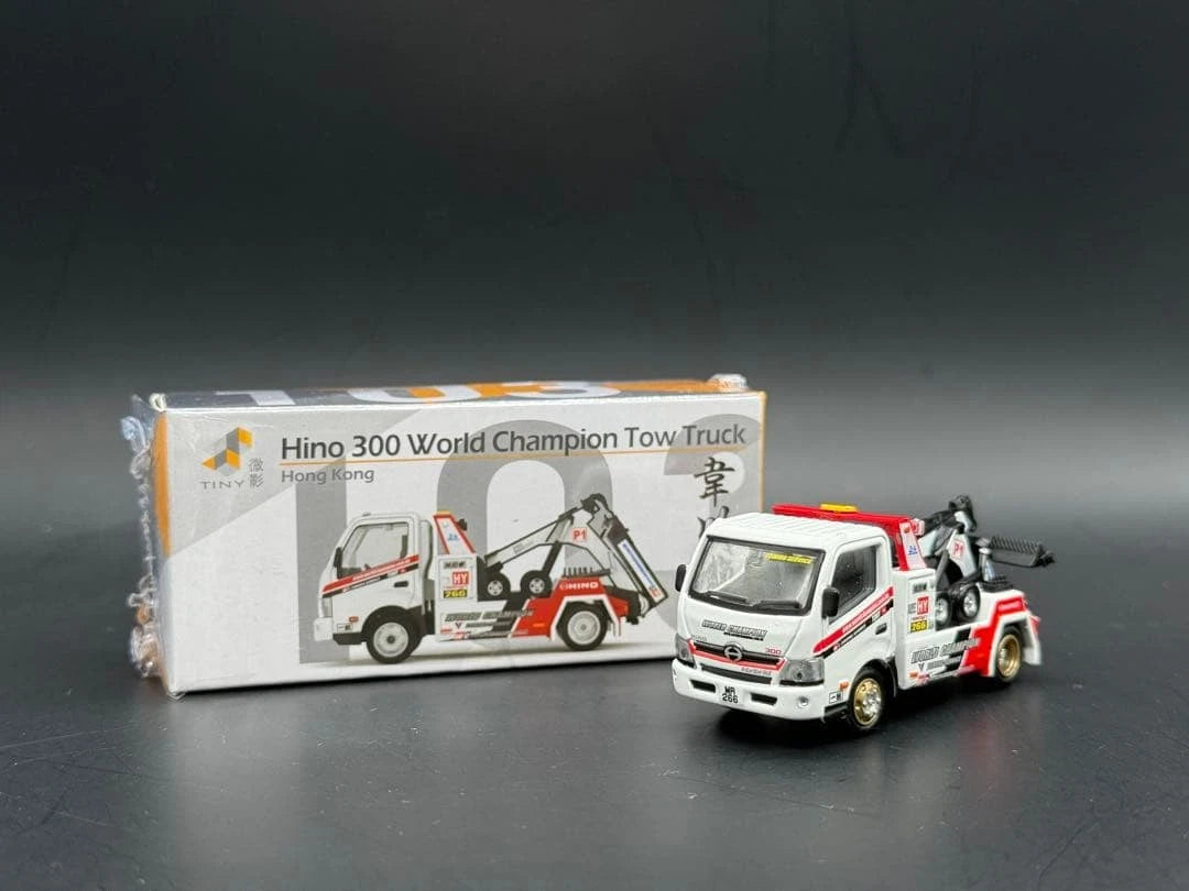 TINY HINO 300 WORLD CHAMPION TOW TRUCK
