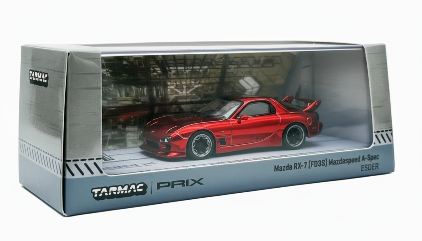 (Chase) Tarmac Works x PRIX limited edition 1:64 Scale  Mazda RX-7 (FD3S) Mazdaspeed A-Spec, ESDER