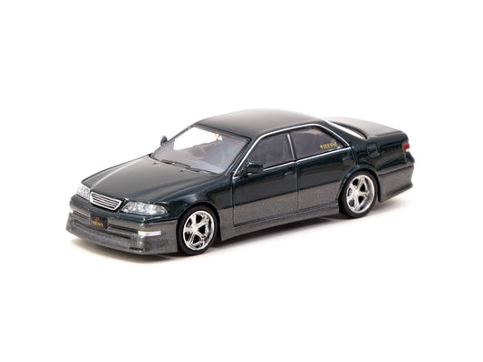 Tarmac Works x VERTEX Toyota Mark II JZX100 Dark Green Metallic