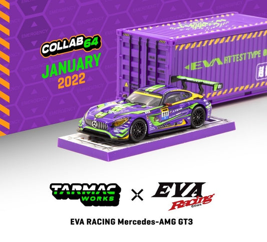 Tarmac Works 1/64 Scale EVA Racing Mercedes-Benz AMG GT3 with Container