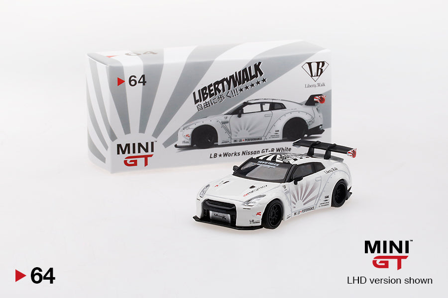 Mini GT #64 LB★WORKS Nissan GT-R (R35) Type 1 , Rear Wing ver 1+2 Whit ...
