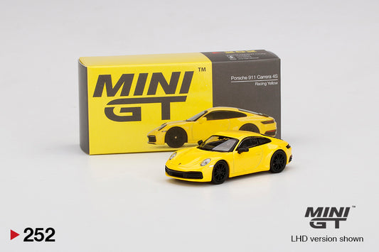 Mini GT #252 Porsche 911 Carrera 4S Racing Yellow