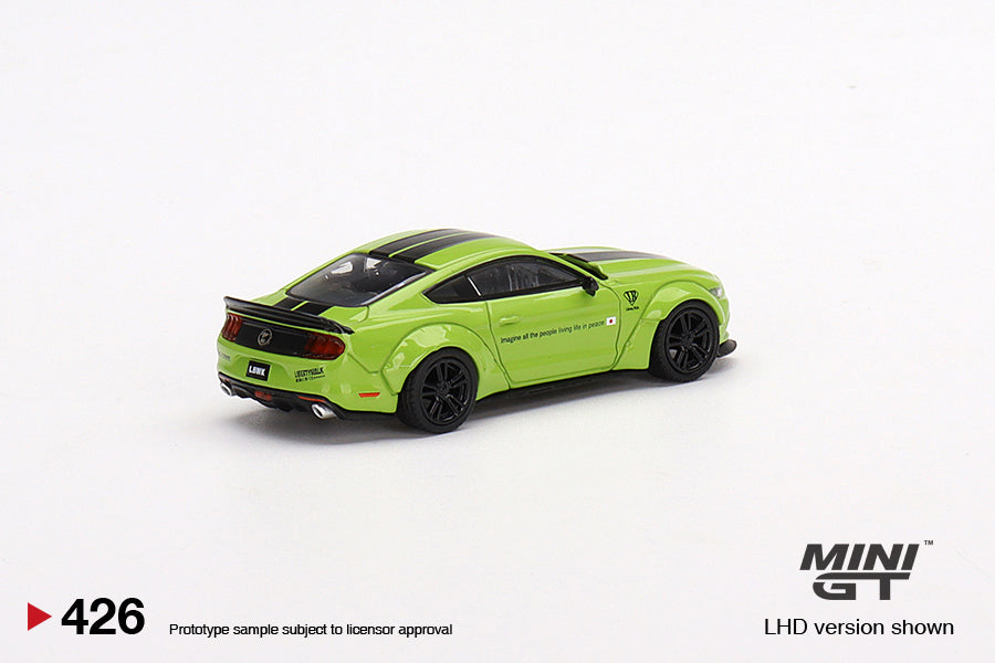 Mini GT #426 LB-WORKS Ford Mustang Grabber Lime 1:64 Scale mini gt