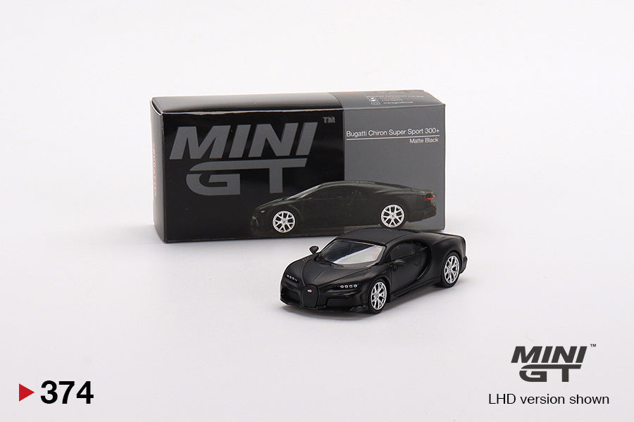 Mini GT 1:64 Scale #374 Bugatti Chiron Super Sport 300+ Mattle Black