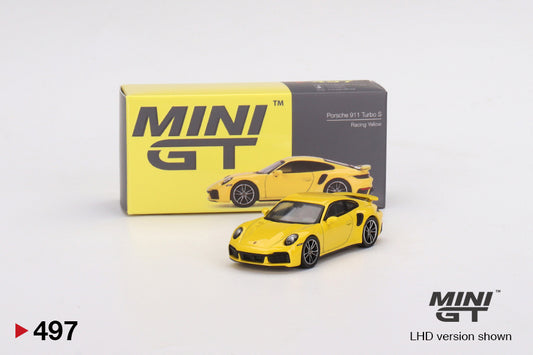 Mini GT #497 Porsche 911 Turbo S Racing Yellow