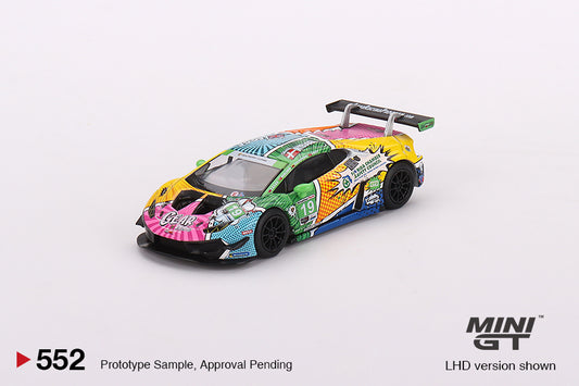 Mini GT 1:64 Scale #552 Lamborghini Huracán GT3 EVO #19 GEAR Racing 2020 IMSA Daytona 24 Hrs
