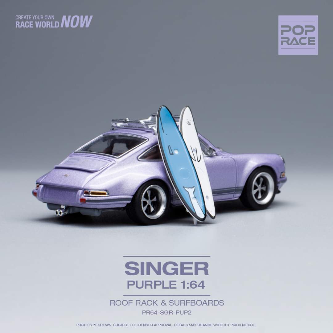 Pop Race 1:64 Scale Porsche 911 (964) Singer (Purple)