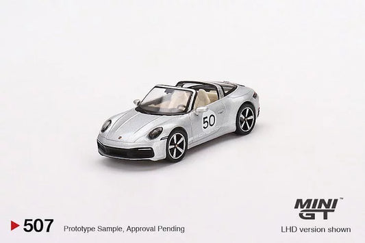 Mini GT #507 1/64 Porsche 911 Targe 4S Heritage Design Edition GT Silver Metallic