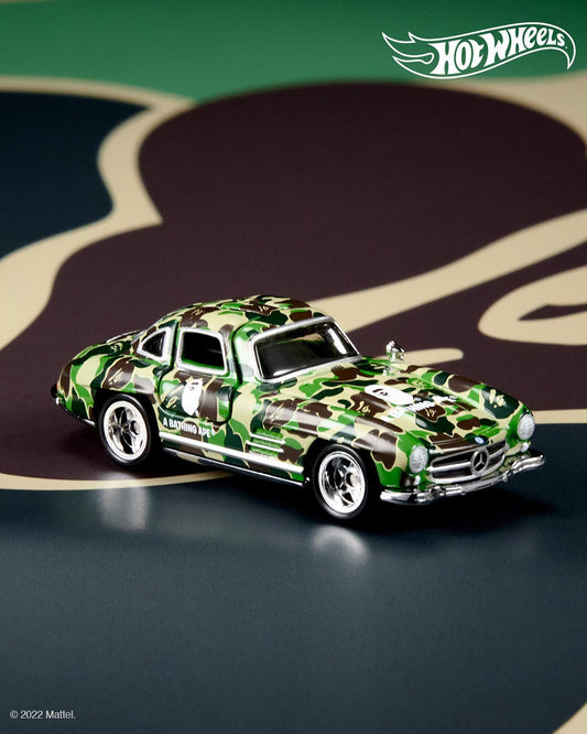 In Hand!!! BAPE x Hot Wheels RLC 1955 Mercedes Benz 300SL King of The Camo Jungle Hotwheels