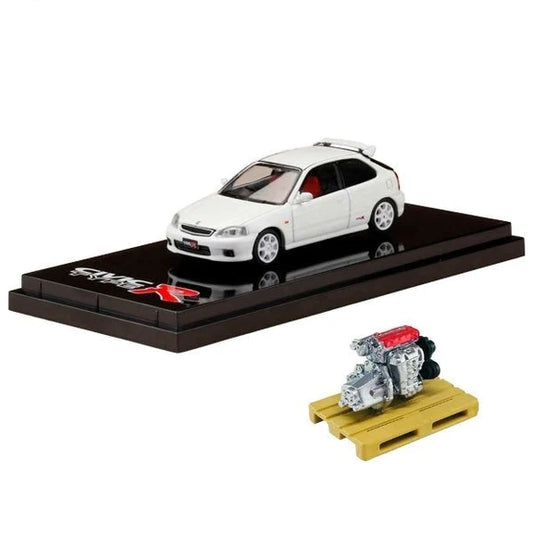 Hobby Japan 1/64 Honda CIVIC TYPER (EK9) with Engine Display Model Championship White