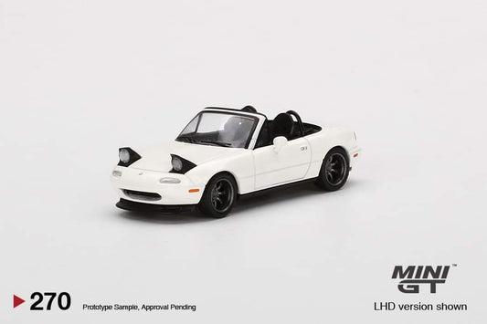 Mini GT #270 Taiwan Exclusivs Mazda Miata MX-5 NA Pop Up Eyes (Classic White) Mini GT