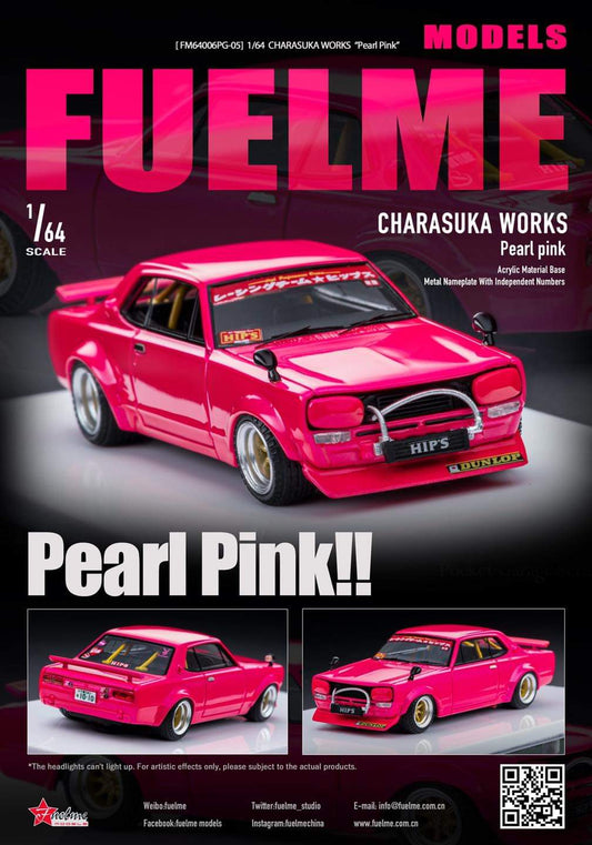 Fuel Me Model Nissan Skyline GT-R LBWK KPGC 110 Pearl Pink