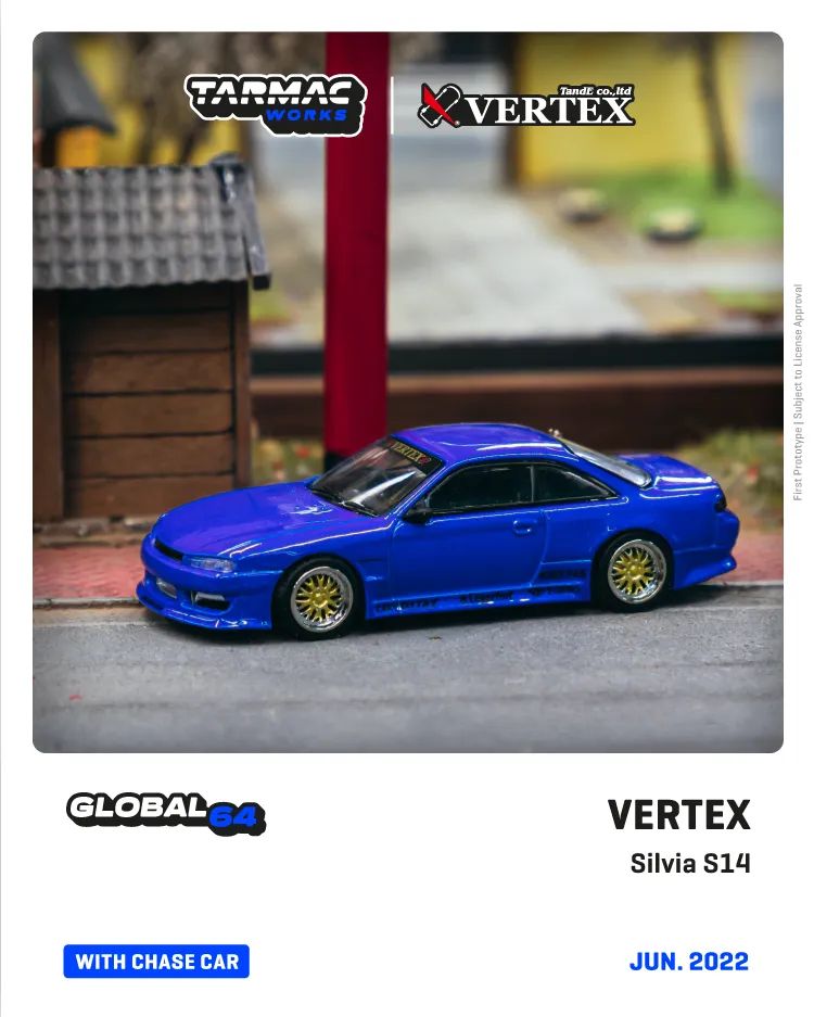 Tarmacworks x VERTEX Nissan Silvia S14
Blue Metallic