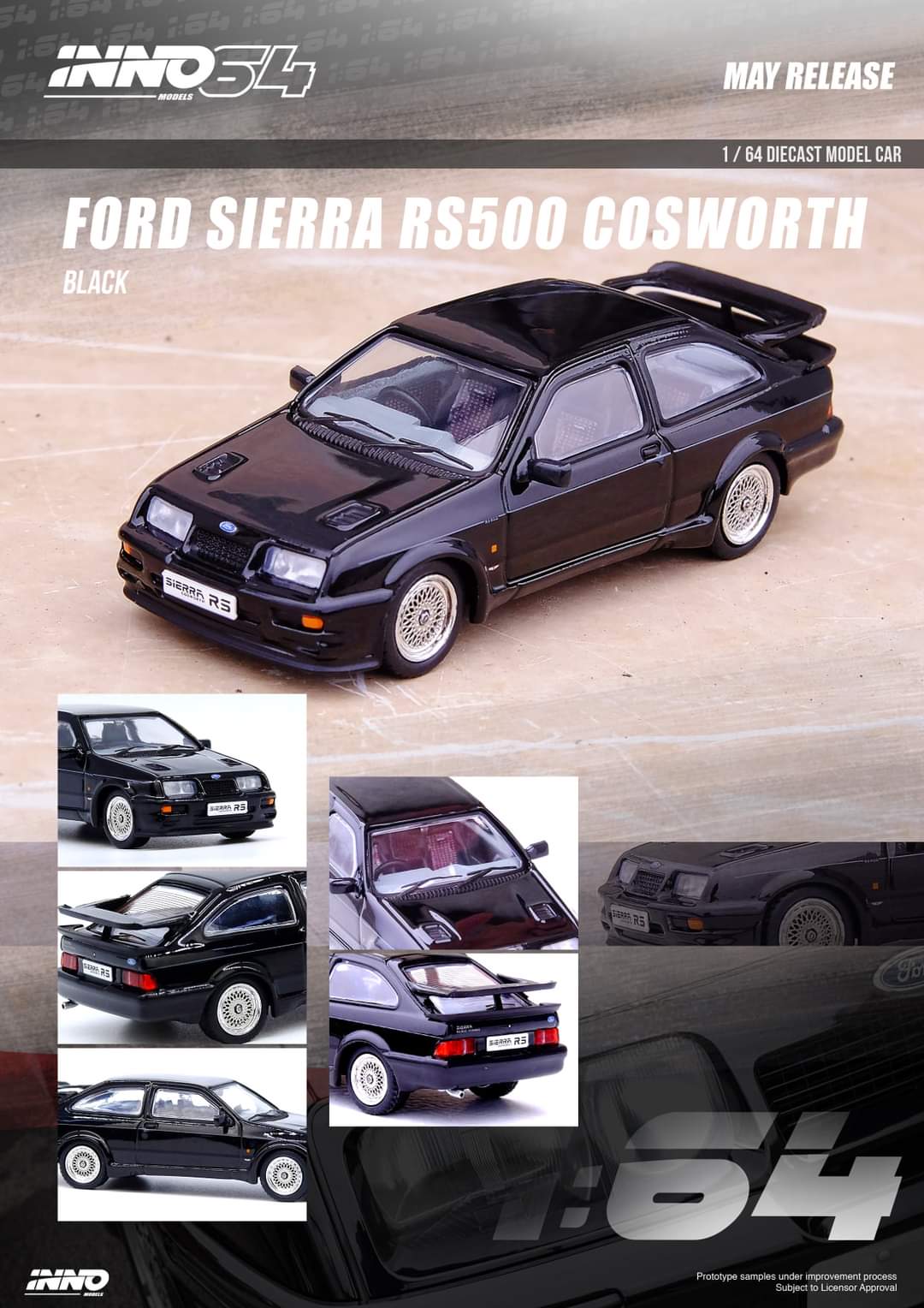 Inno64 1:64 Scale Ford Sierra RS500 COSWORTH Black Inno64