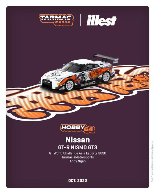 Tarmac Works 1/64 Nissan GT-R NISMO GT3, GT World Challenge Asia Esports 2020 Tarmacworks
