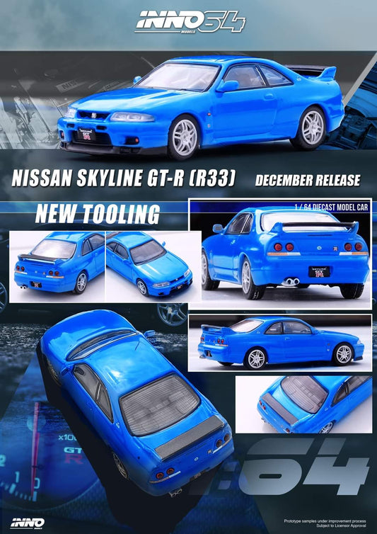 INNO64 1/64 NISSAN SKYLINE GT-R (R33) Blue