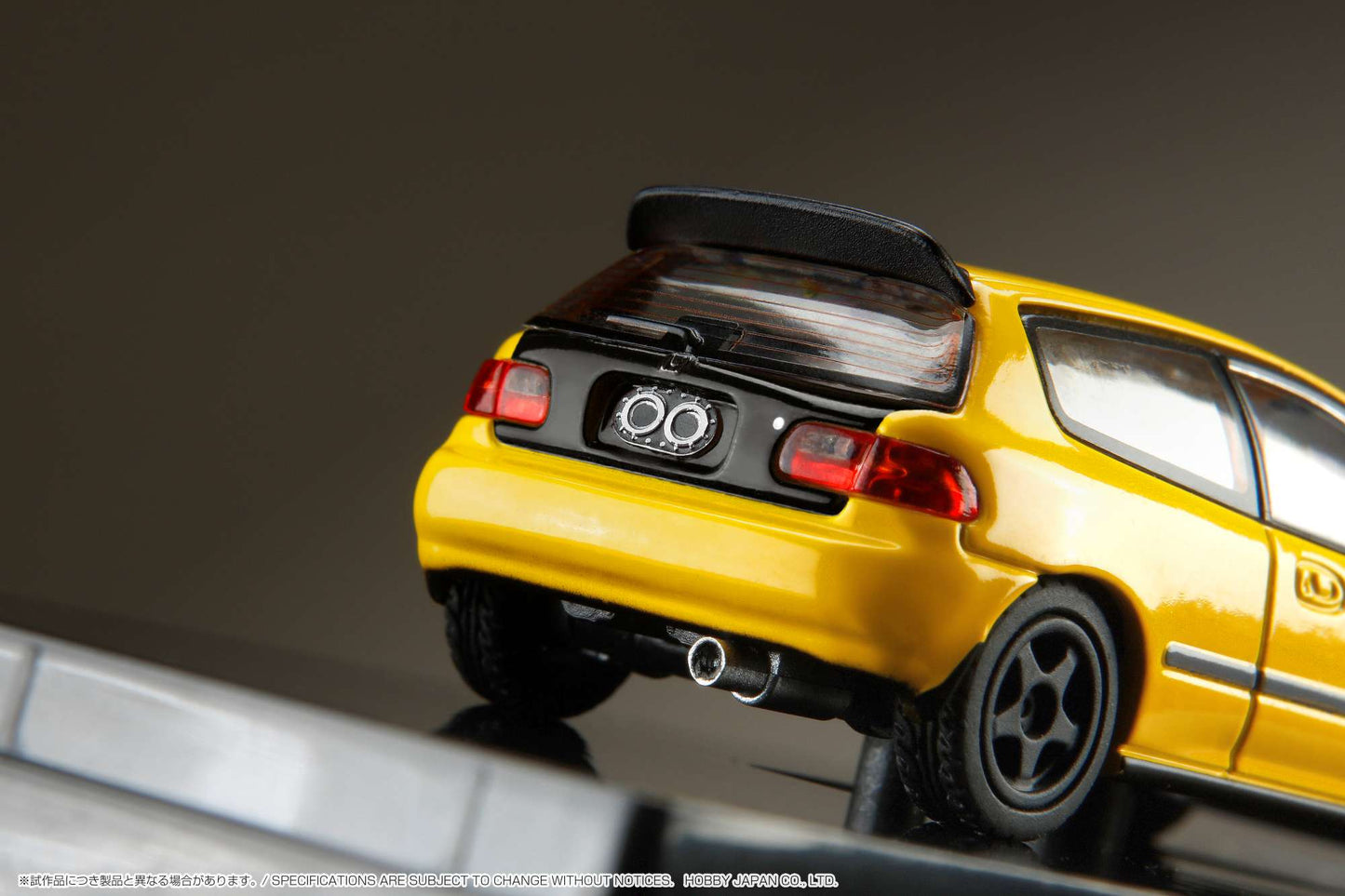 Hobby Japan 1/64 Honda CIVIC Type R (Eg6) JDM Style with Engine Display Model Customized Version Yellow Hobby Japan