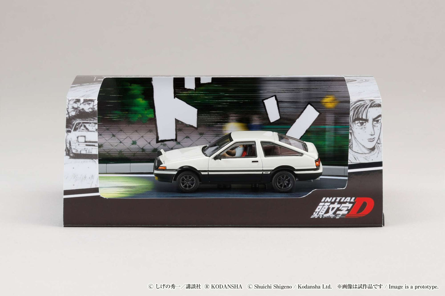 Hobby Japan Initial D 1/64 Toyota SPRINTER TRUENO GT APEX AE86 / INITIAL D VS Ryosuke Takahashi With Takumi Fujiwara Figure