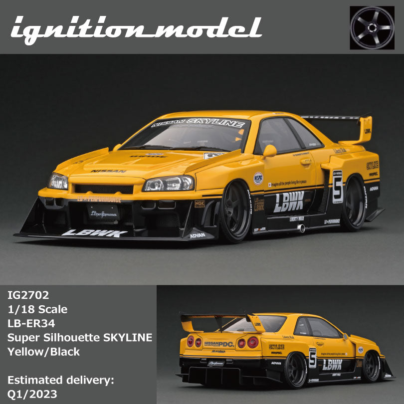 Ignition Model IG 2702 1:18 LB Walk Nissan Skyline GT-R ER34 Super Sil ...