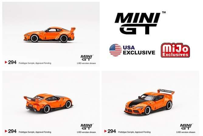 Mini GT x Mijo Exclusive 1:64 Scale Pandem Toyota GR Supra (A90) Orange