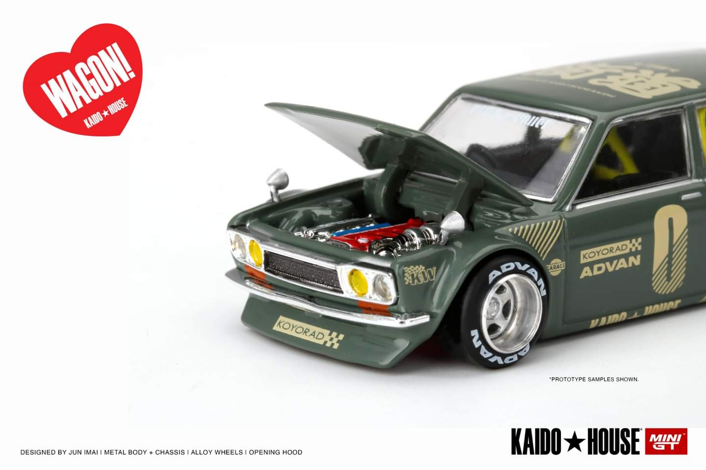 Mini GT x Kaido House 1:64 Datsun 510 Wagon Green/Blue Mini GT