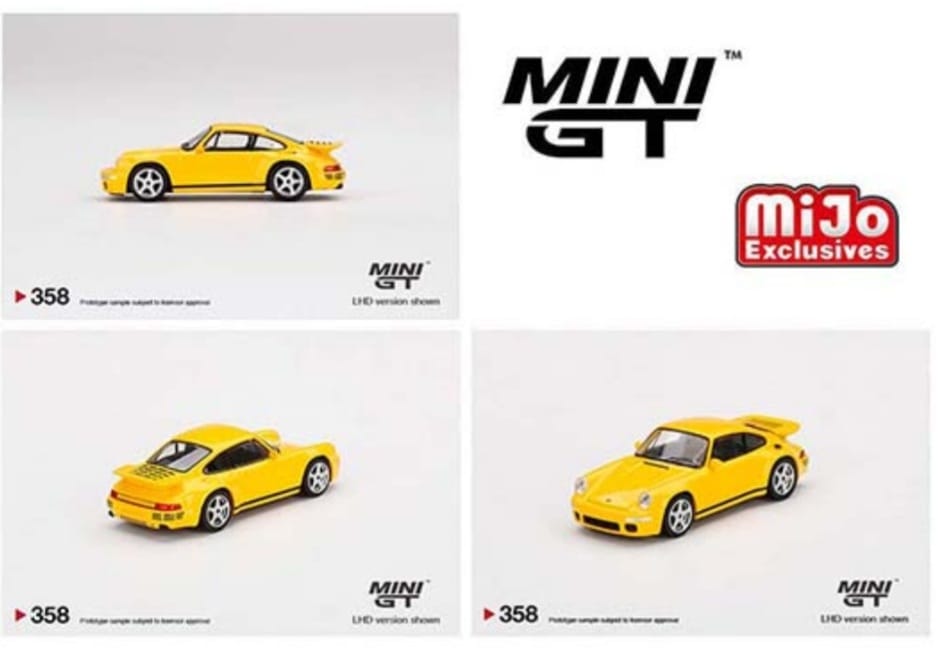 Mini GT x Mijo #358 RUF CTR Anniversary (Blossom Yellow) 1:64 scale Mini GT