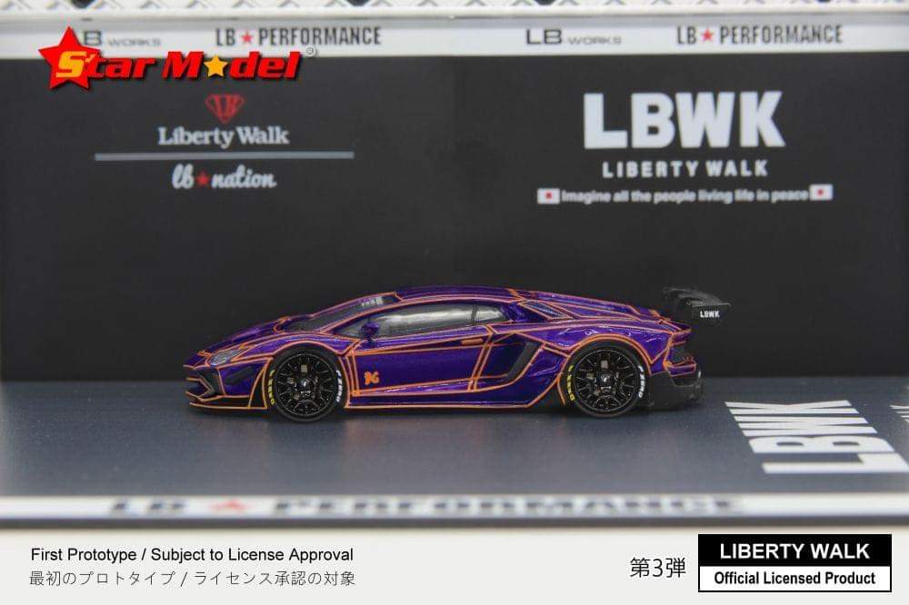 Star Model LB Lamborghini Aventador LP700-4 2.0 Tron Purple 1:64 Scale