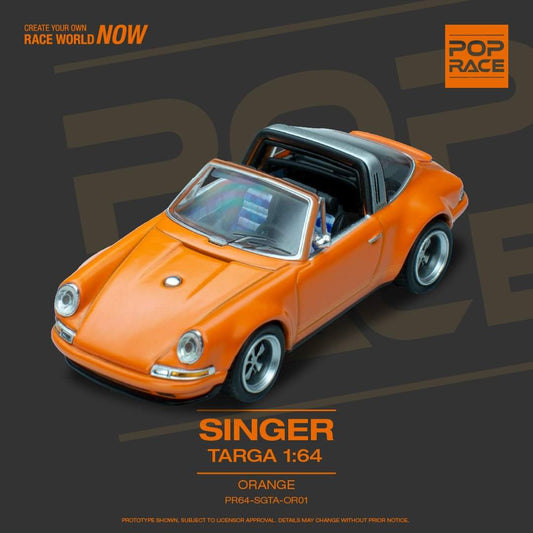 Pop Race 1:64 Scale Porsche 911 (964) Singer Targa Orange