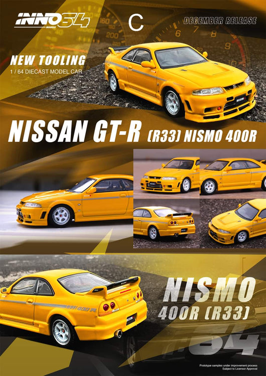 INNO64 1/64 NISSAN SKYLINE GT-R (R33) Nismo 400R Yellow