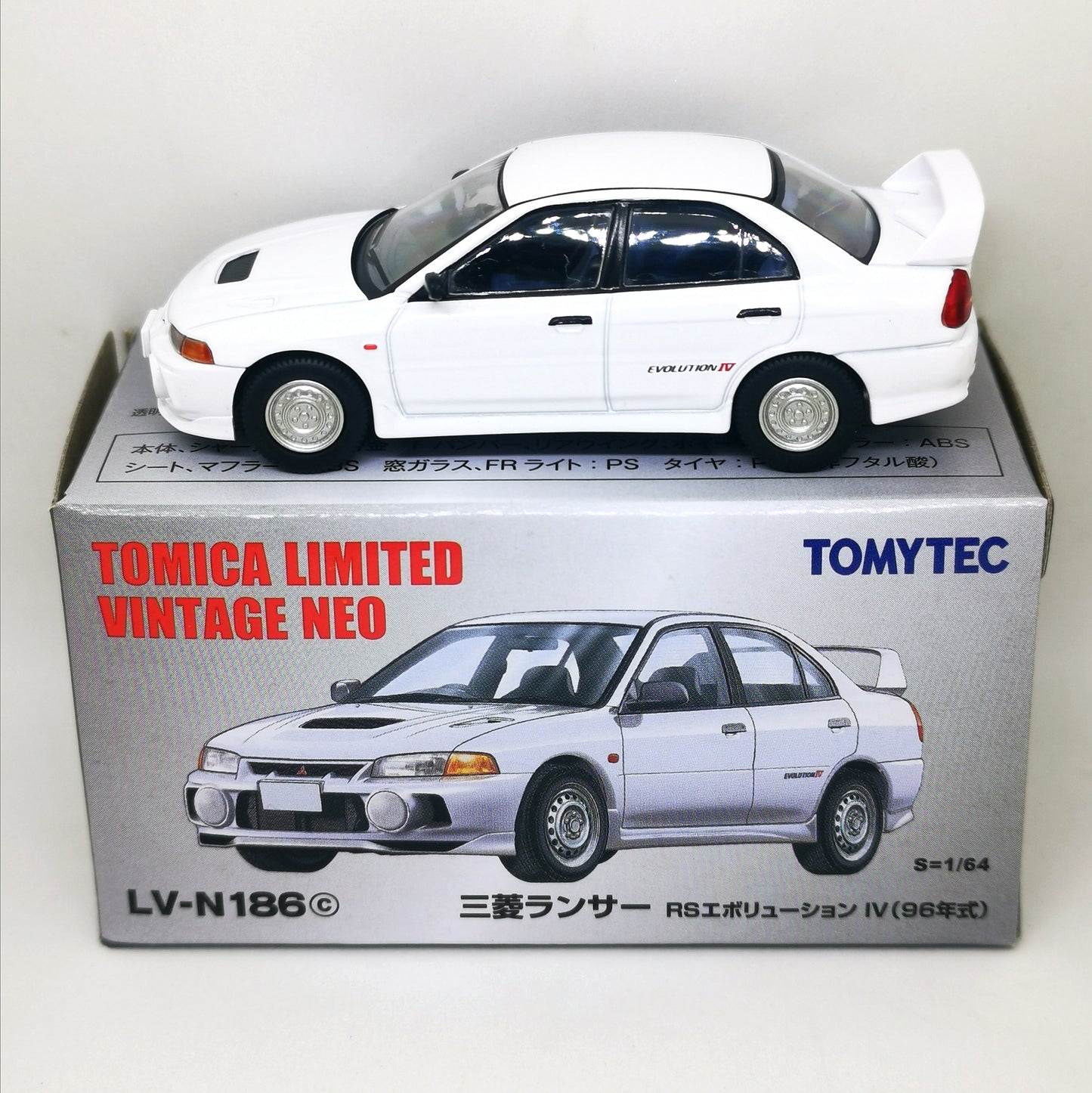 Tomica Limited Vintage Neo LV-N186c Mitsubishi Lancer Evolution IV (White)