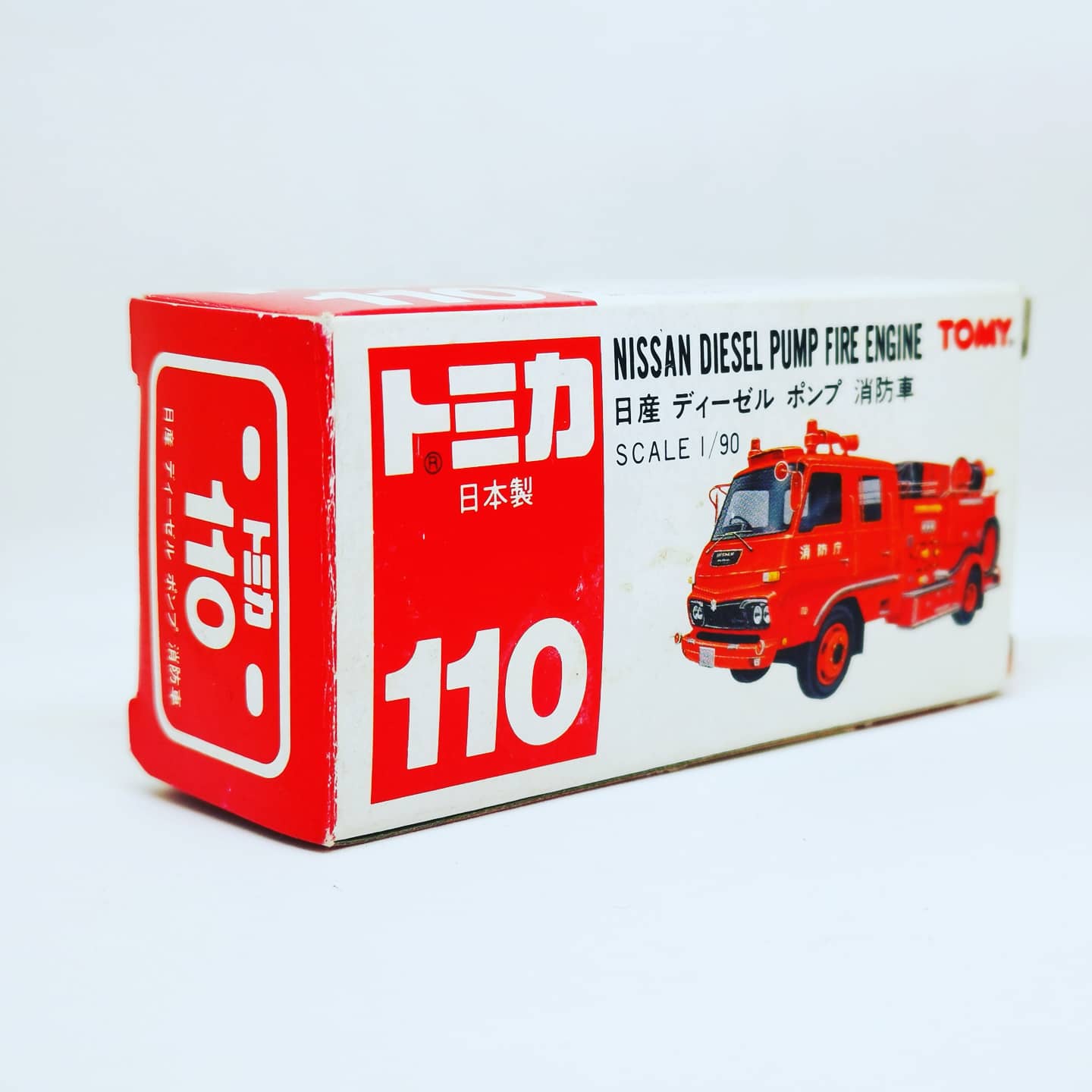 Tomica #110 Nissan Diesel Pump Fire Engine Made in Japan
