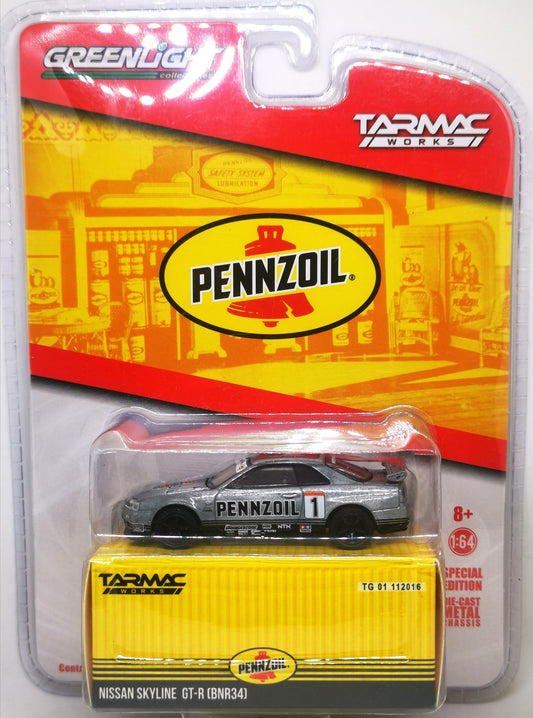CHASE CAR Tarmacworks X GreenLight
1:64 Scale
Pennzoil Nissan Skyline GT-R R34