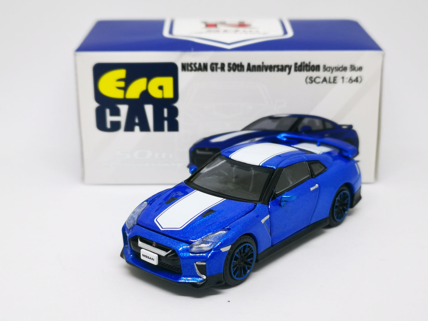 ERA Car #SP Nissan GT-R 50th Anniversary edition bayside Blue Scale 1:64