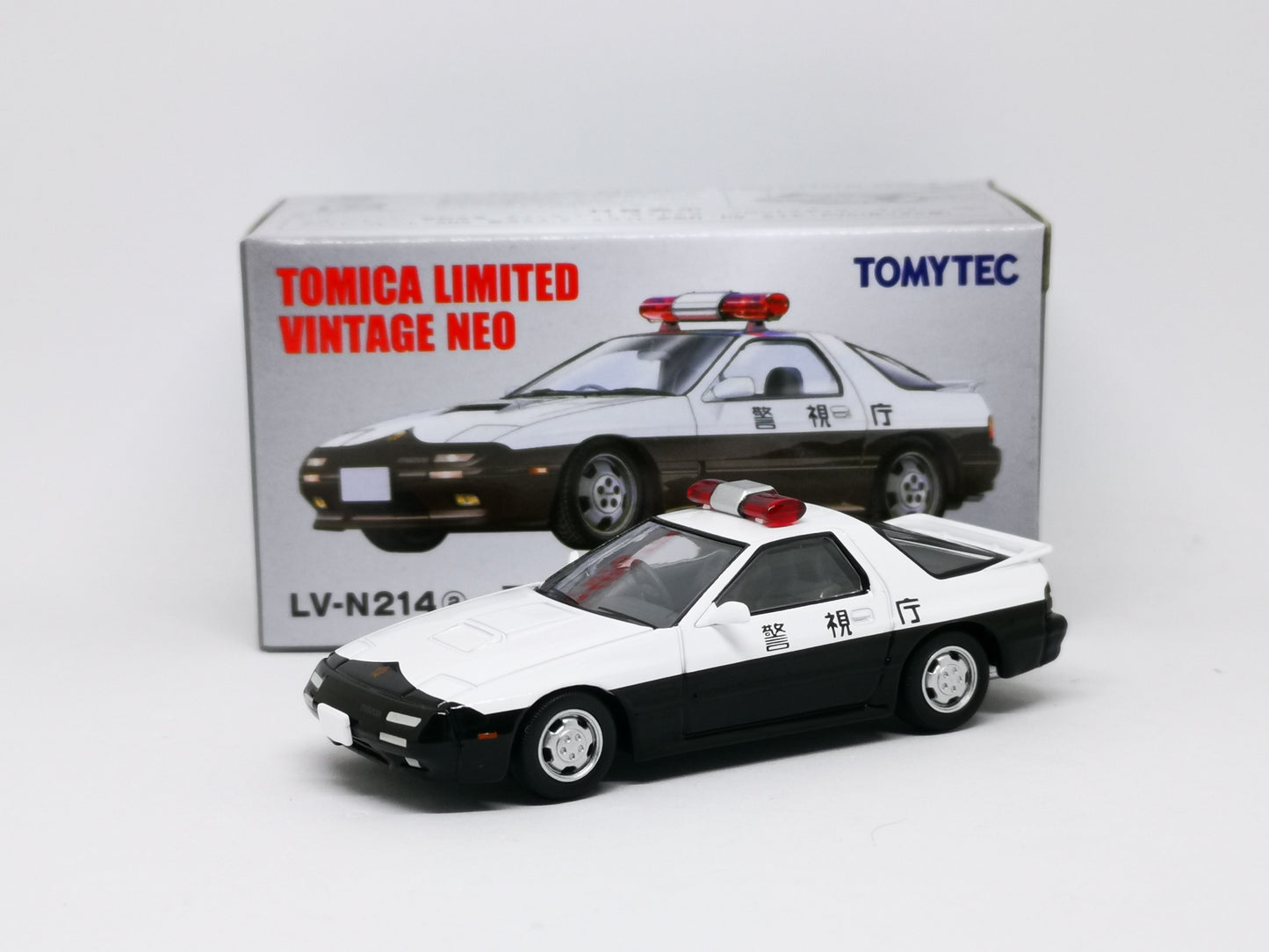 Tomica Limited Vintage Neo LV-N214a Mazda RX7 FC3S Japan Patrol Car