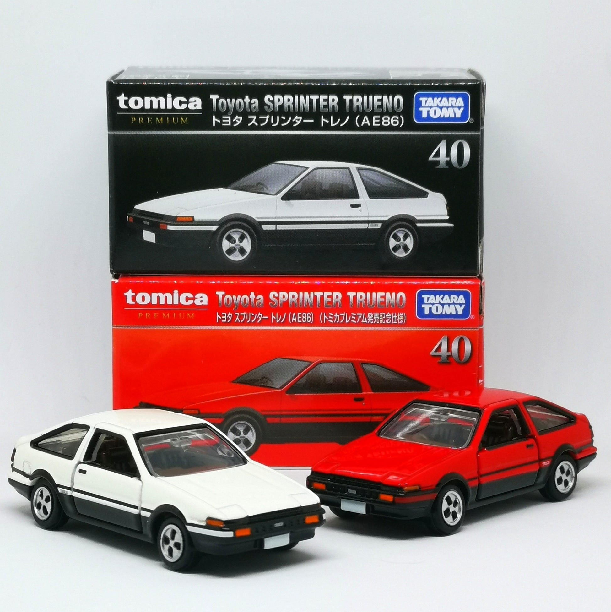 Tomica Premium No.40 Toyota Corolla Sprinter Trueno AE86 set of Two Takara Tomy