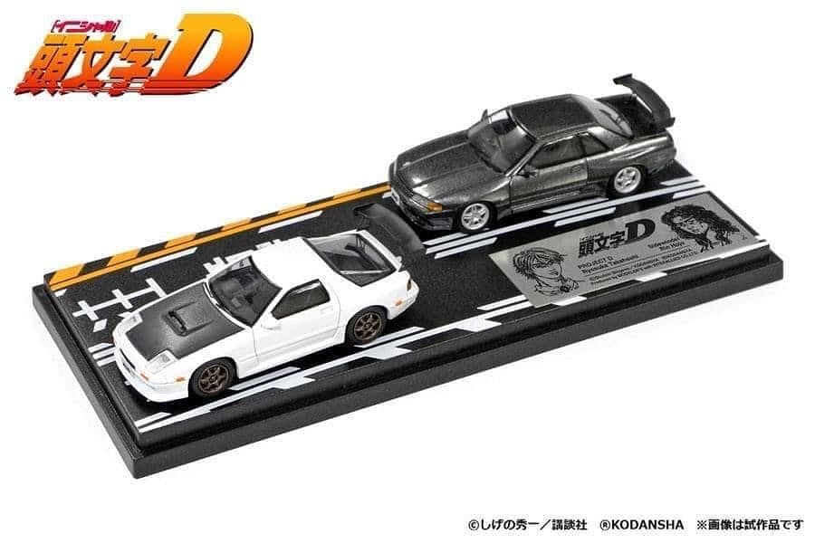 Modeler's 1:64 Scale Initial D Mazda RX-7 FC3S VS GT-R 32 Diorama Set Modeler's