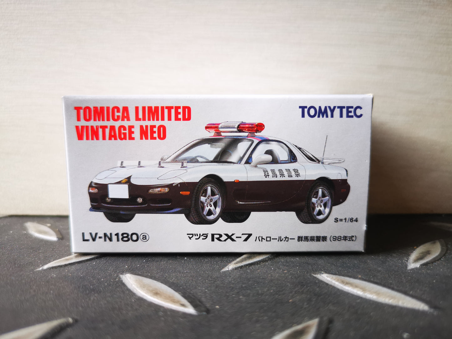 Tomica Limited Vintage Neo LV-N180a Mazda RX7 FD3S Japan Patrol Car