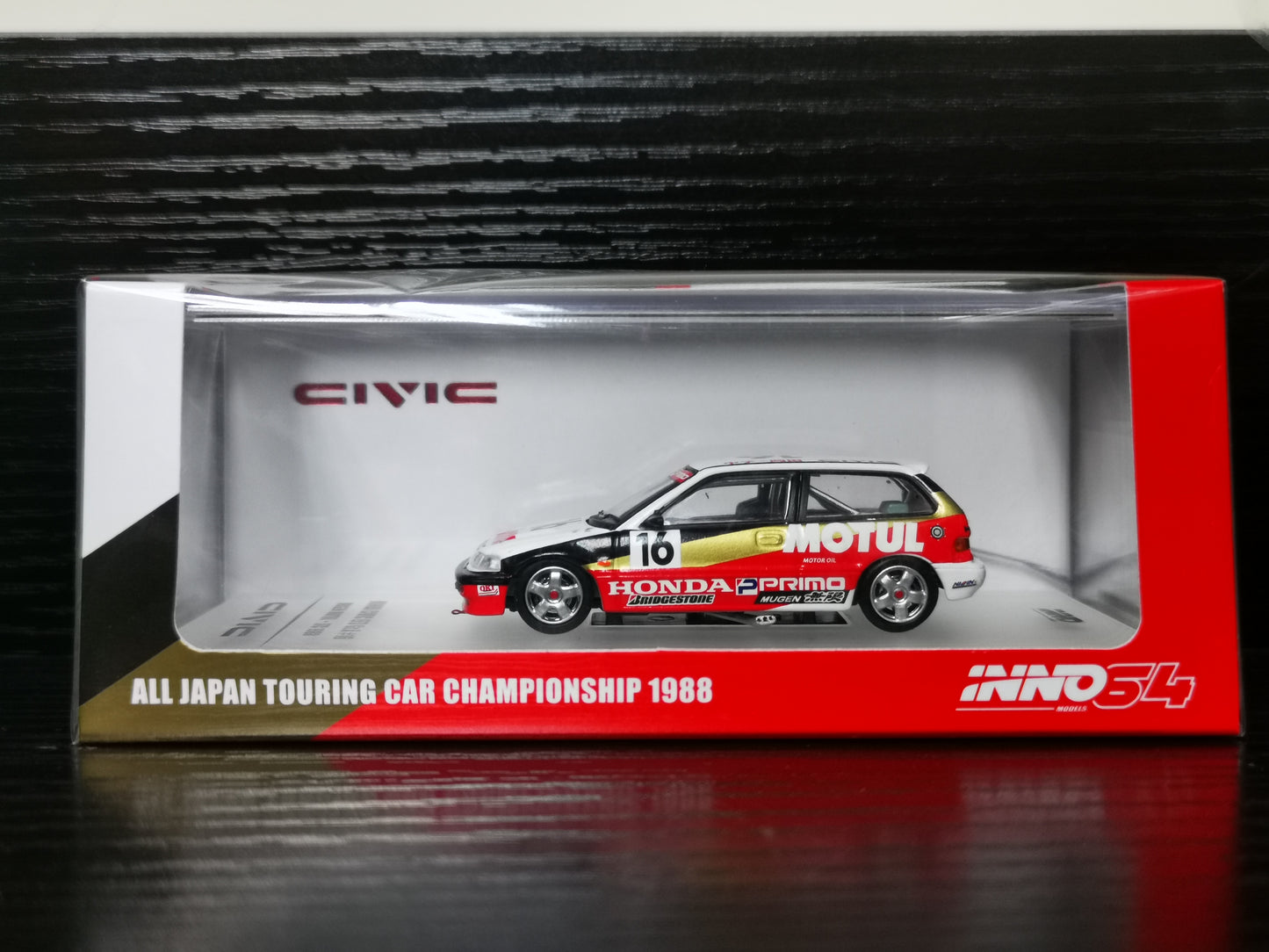 INNO64 1:64 scale All Japan Touring Car Championship 1988 #16 Honda Civic EF9 Mugen Motul